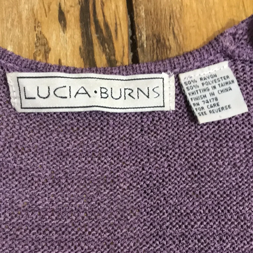 NWOT Lucia Burns Purple Cardigan - Picture 5 of 5